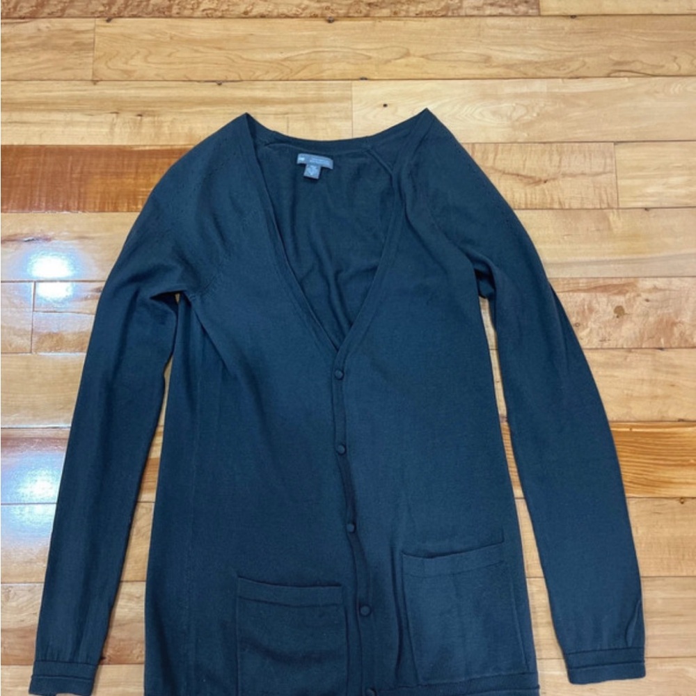 GAP Women's Dark Gray V-Neck Button Cardigan